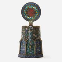 A Russian Silver-Gilt Plique-à-Jour and Cloisonné Imperial Presentation Tankard Pavel Ovchinnikov, Moscow, 1892