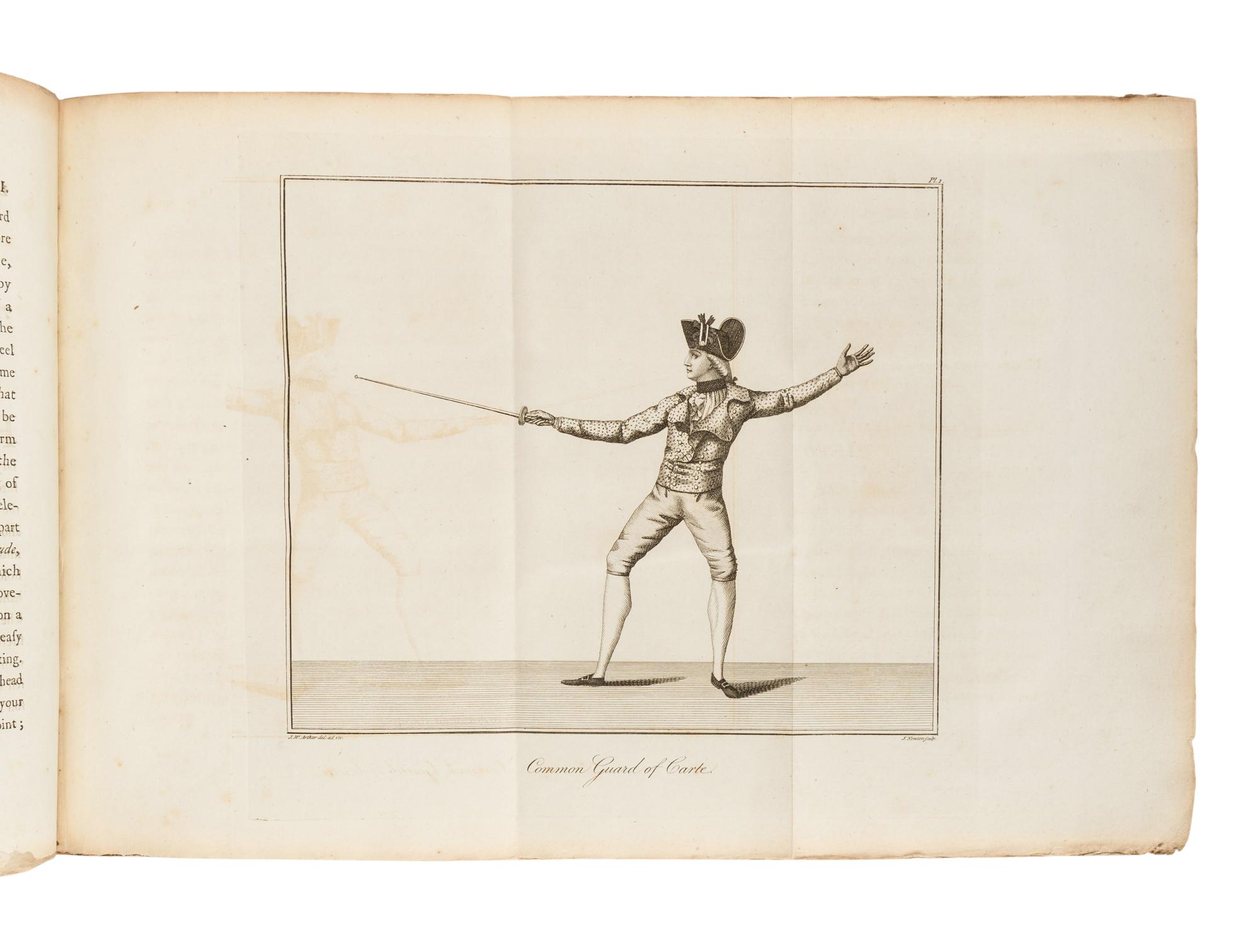 McARTHUR, John (1755-1840). The Army and Navy Gentleman's Companion; or a New and Complete Treatise on the Theory and Practice of Fencing . London: for J. Murray, 1784.