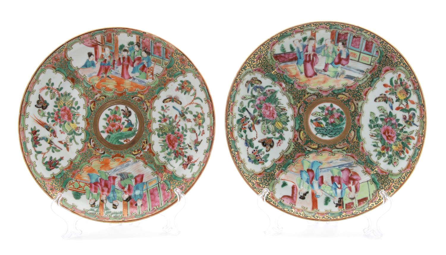 Two Gold Medallion Porcelain Plates — 19TH CENTURY