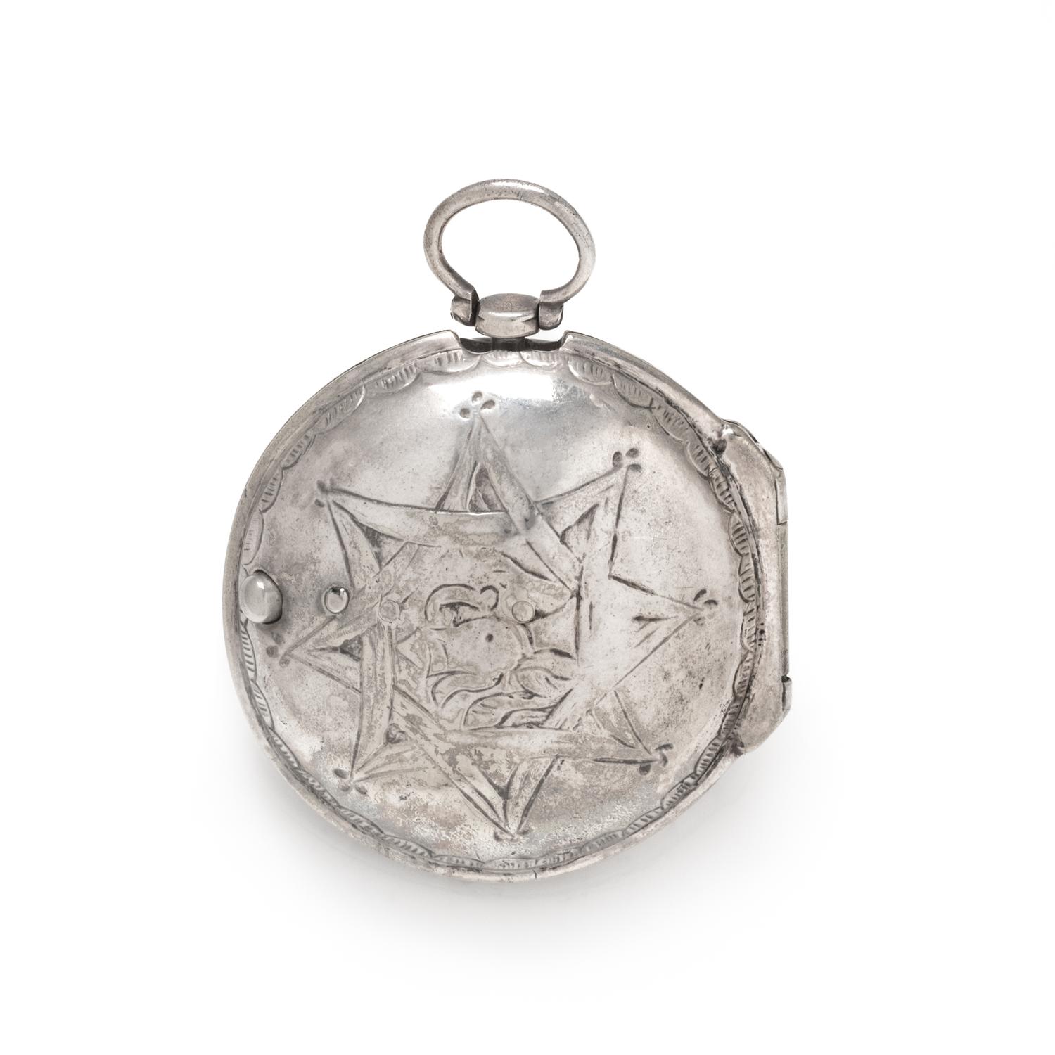 BRITISH, STERLING SILVER OPEN FACE POCKET WATCH