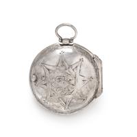 BRITISH, STERLING SILVER OPEN FACE POCKET WATCH