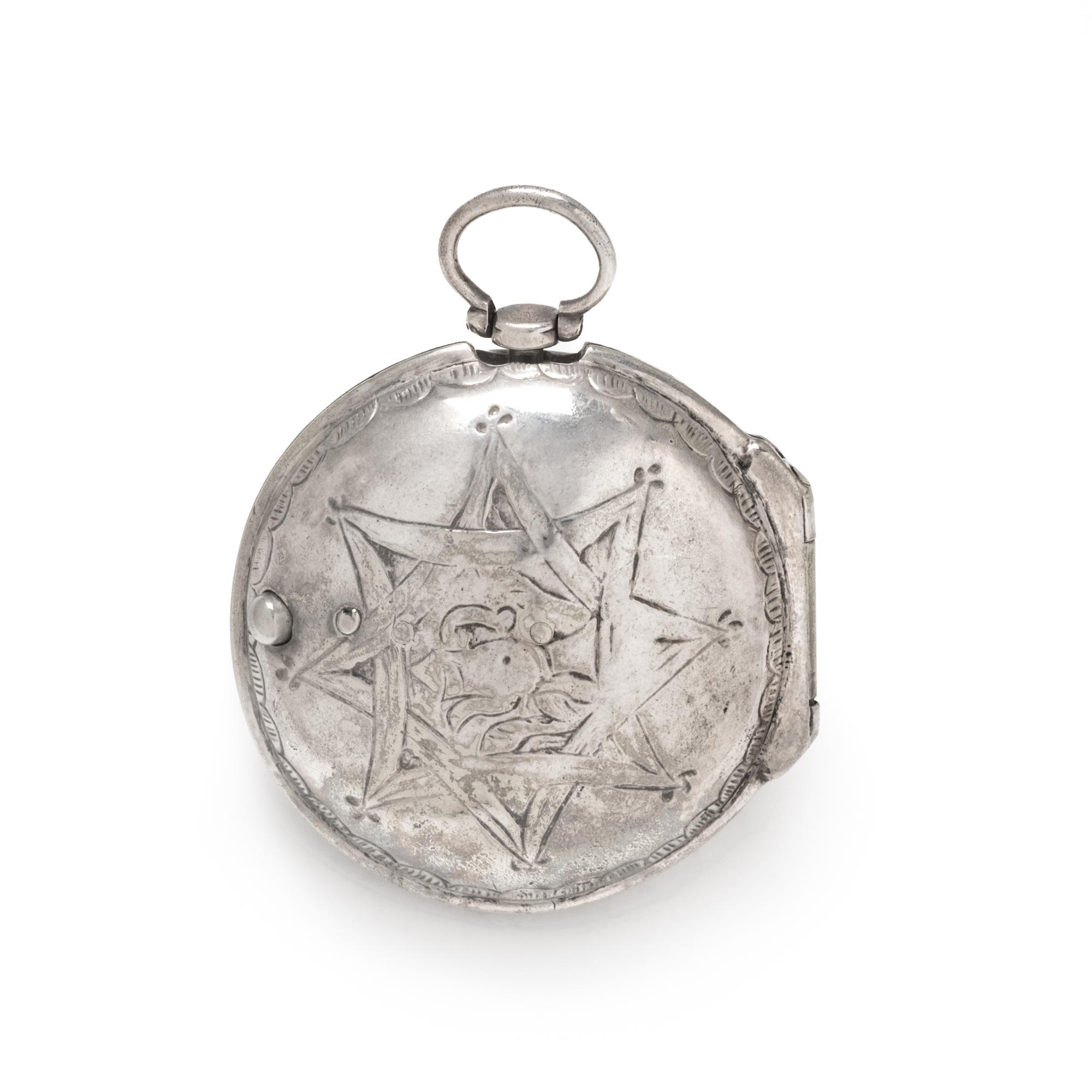 BRITISH, STERLING SILVER OPEN FACE POCKET WATCH