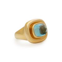 TIFFANY & CO., PALOMA PICASSO, AQUAMARINE AND YELLOW GOLD RING