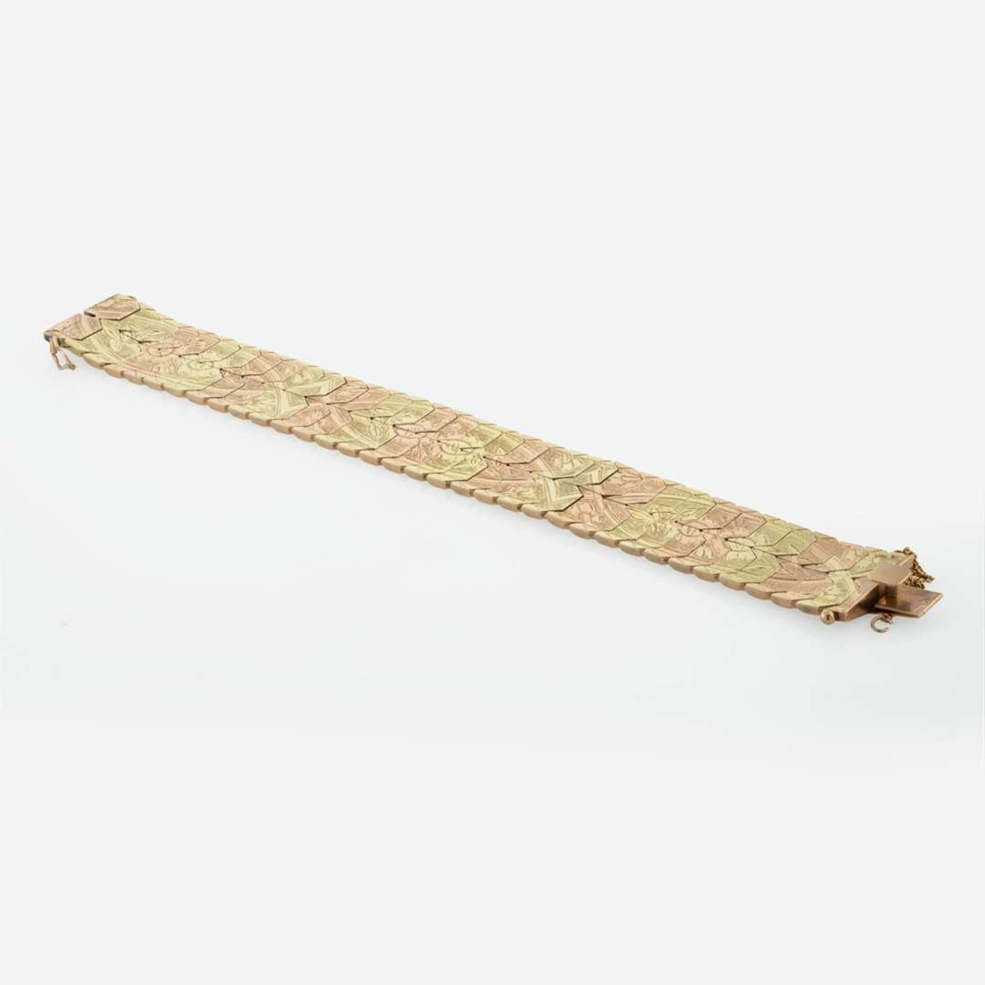 A 14K Gold Two-Tone Bracelet