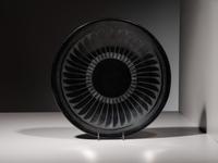 Blackware Plate, with Repeating Feathers 1943-1954