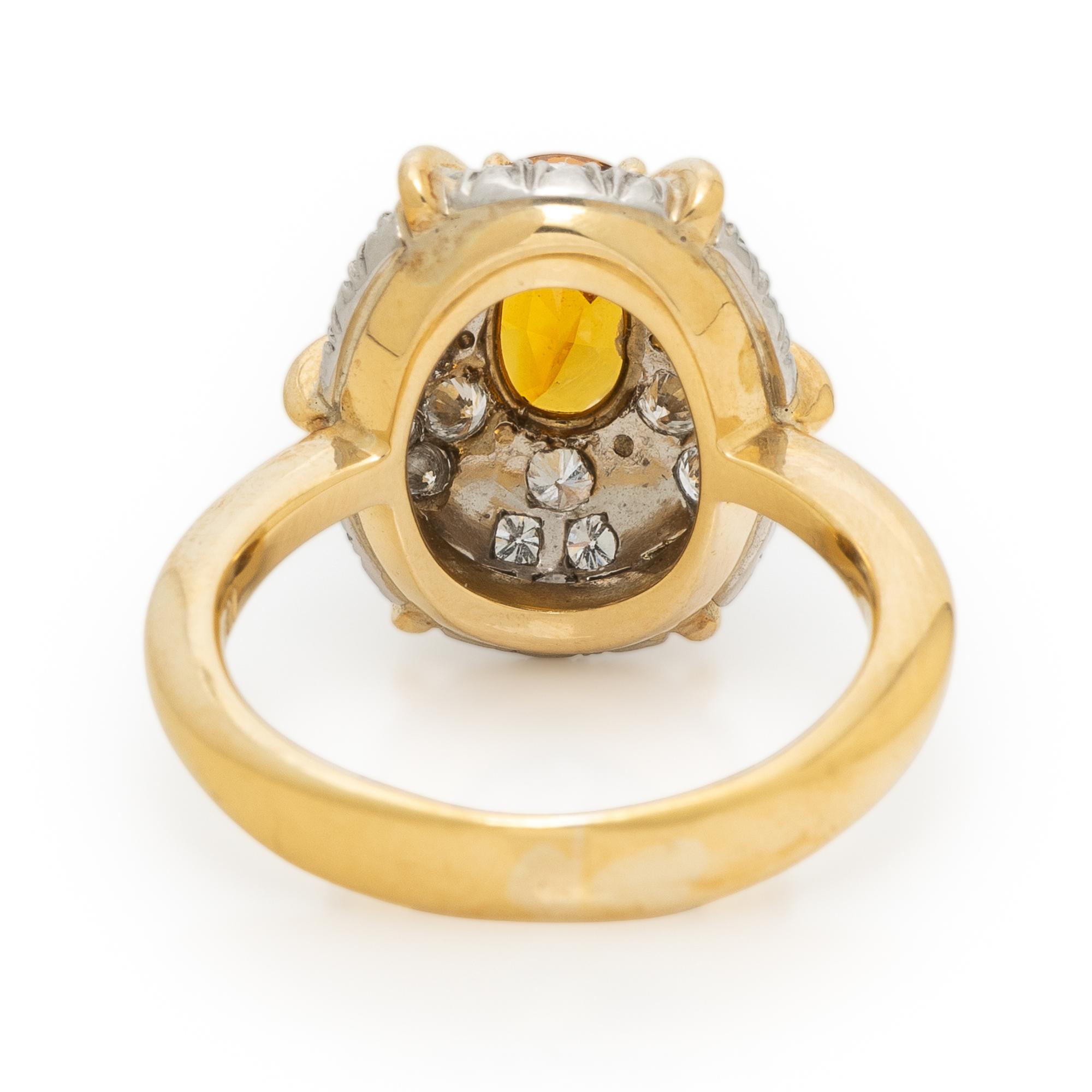 YELLOW SAPPHIRE AND DIAMOND RING