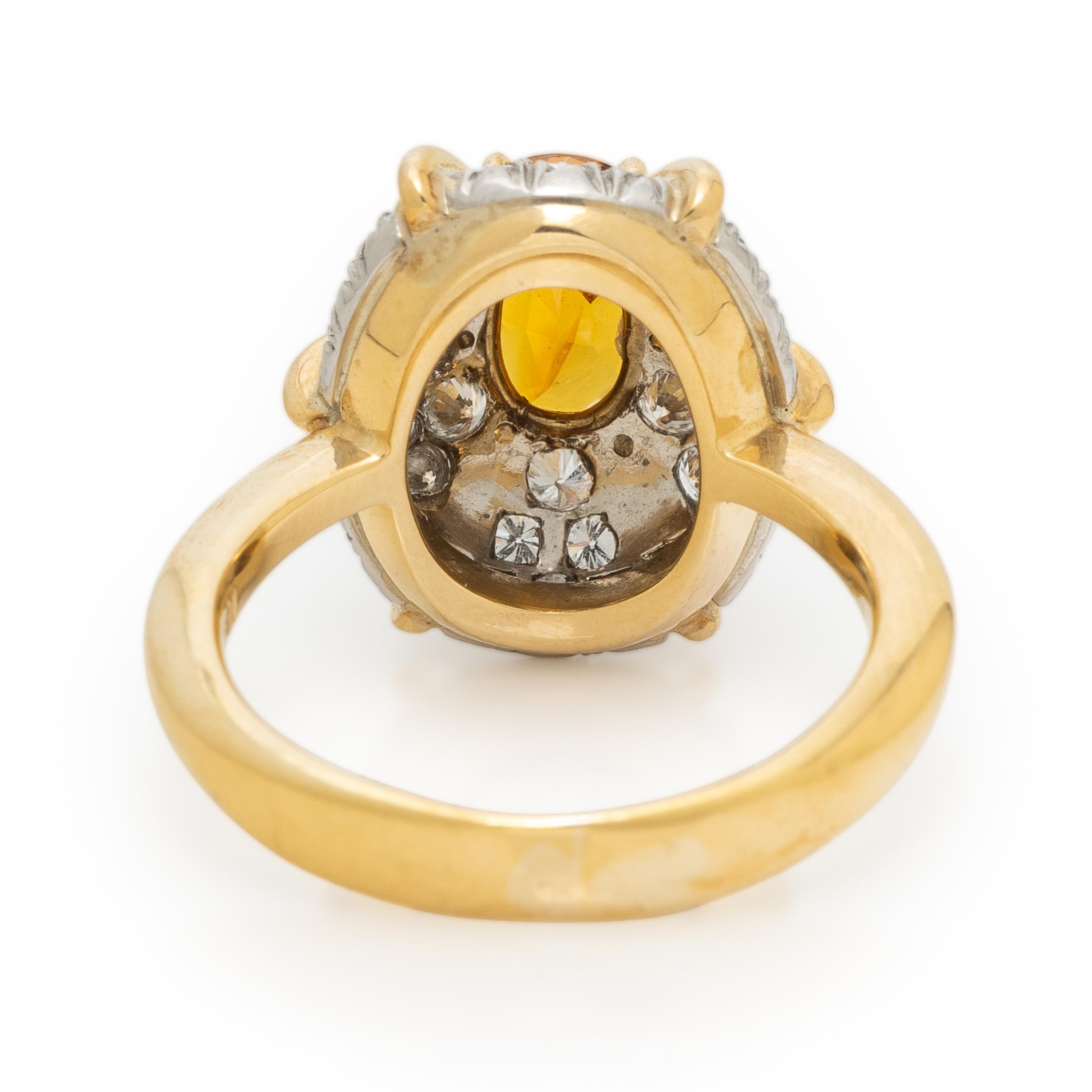 YELLOW SAPPHIRE AND DIAMOND RING