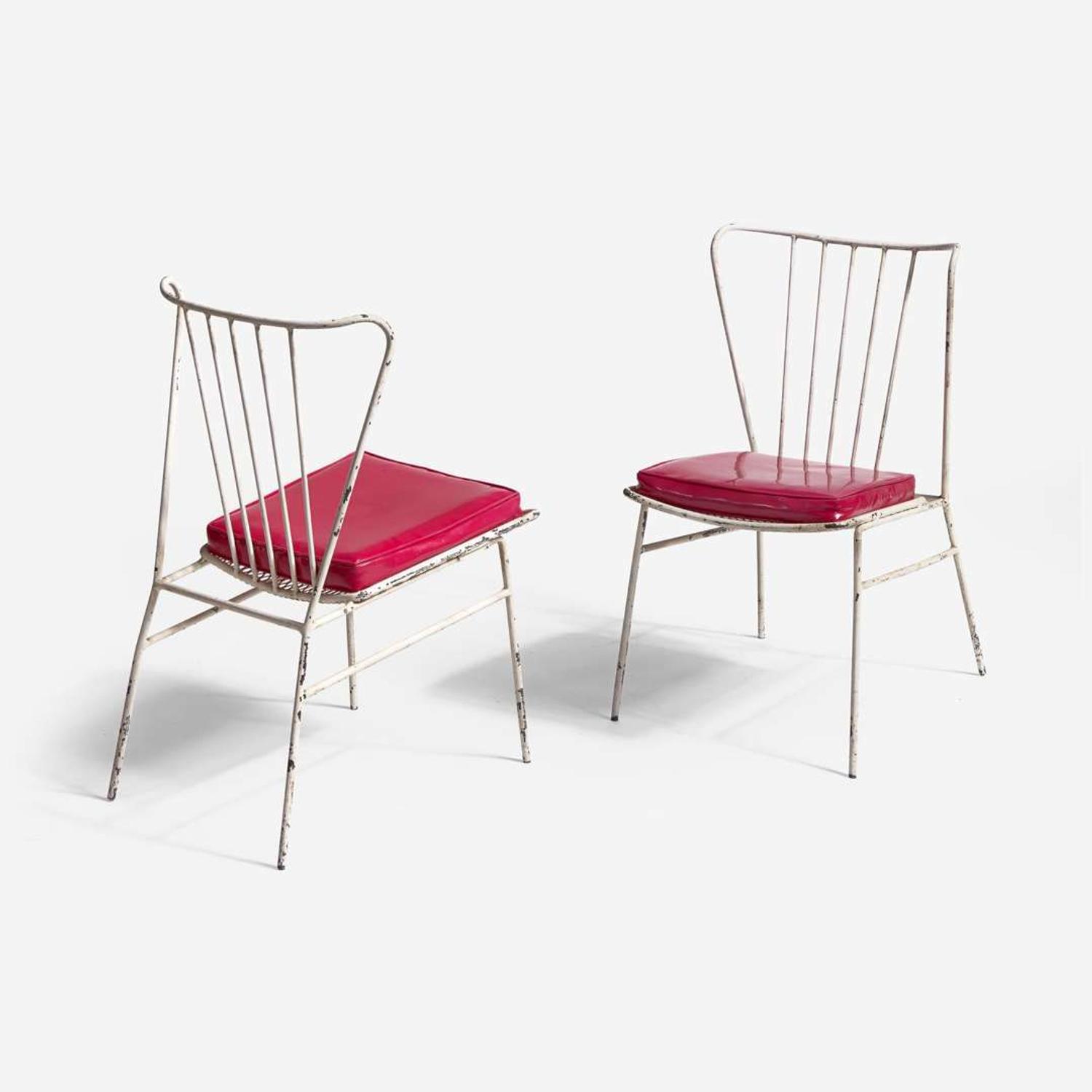 Vladimir Kagan (American, 1927-2016) Three Spindle Back Dining Chairs and Table Base, Kagan-Dreyfuss, Inc., USA, circa 1950