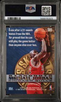 A 1995 Skybox Premium Michael Jordan Standouts Hobby Basketball Card No. SH1 (PSA 7 NM)