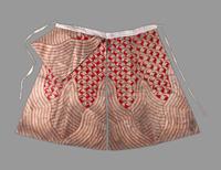 An Unusual Chinese Red and Silver Embroidered Silk Skirt