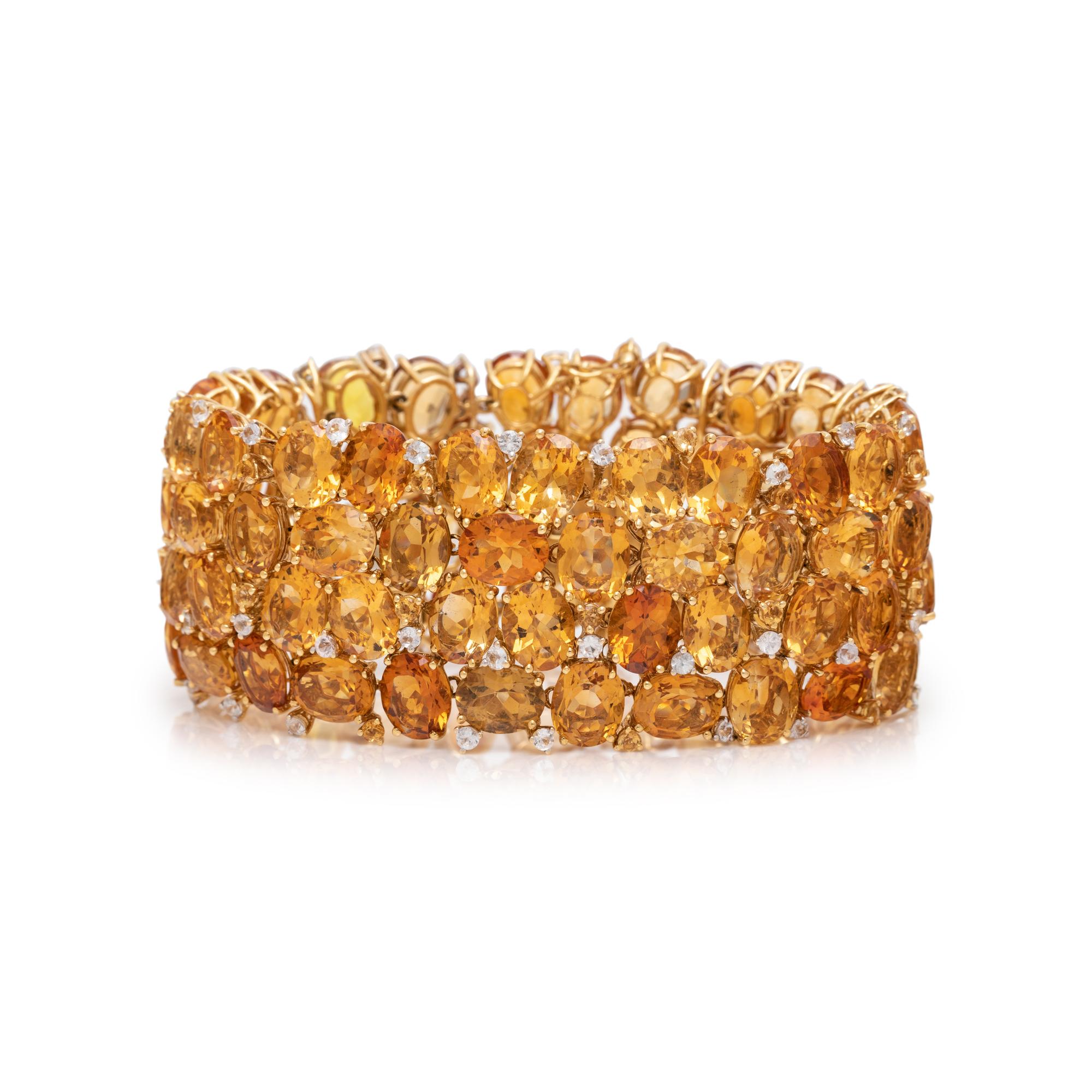 CITRINE AND WHITE SAPPHIRE BRACELET