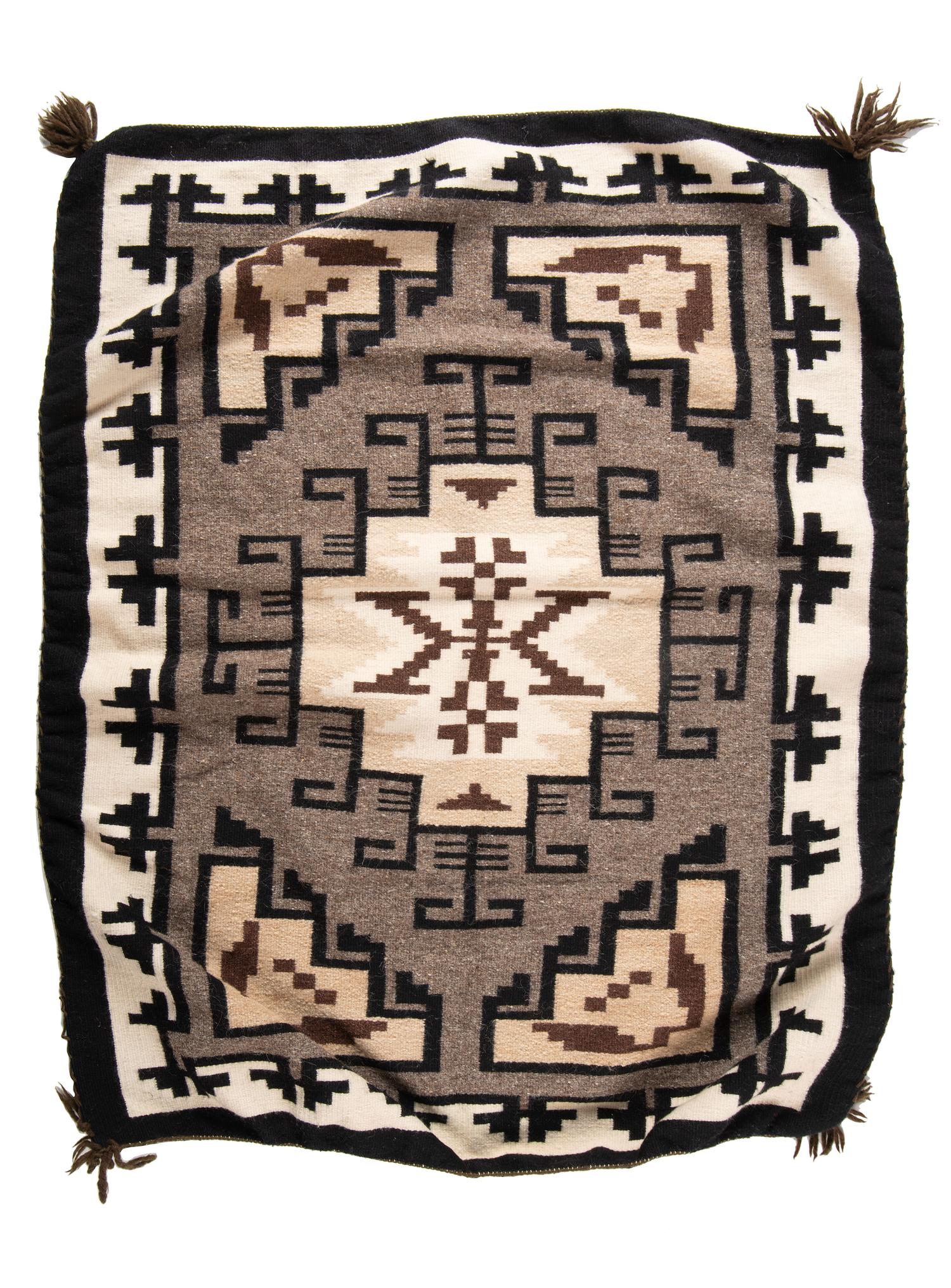 Navajo Two Grey Hills Pattern Weavings / Rugs