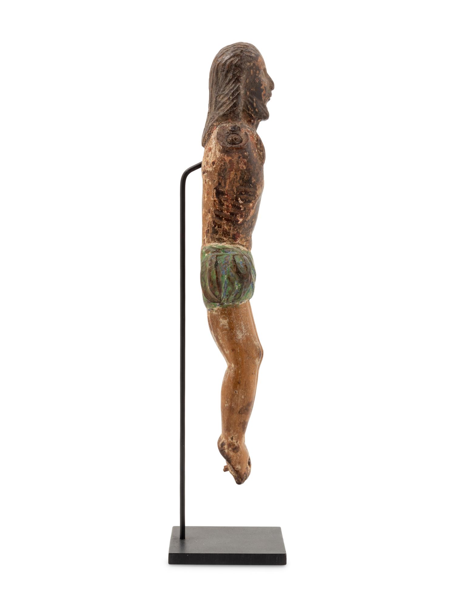 A Spanish Colonial Carved Wood Corpus Figure