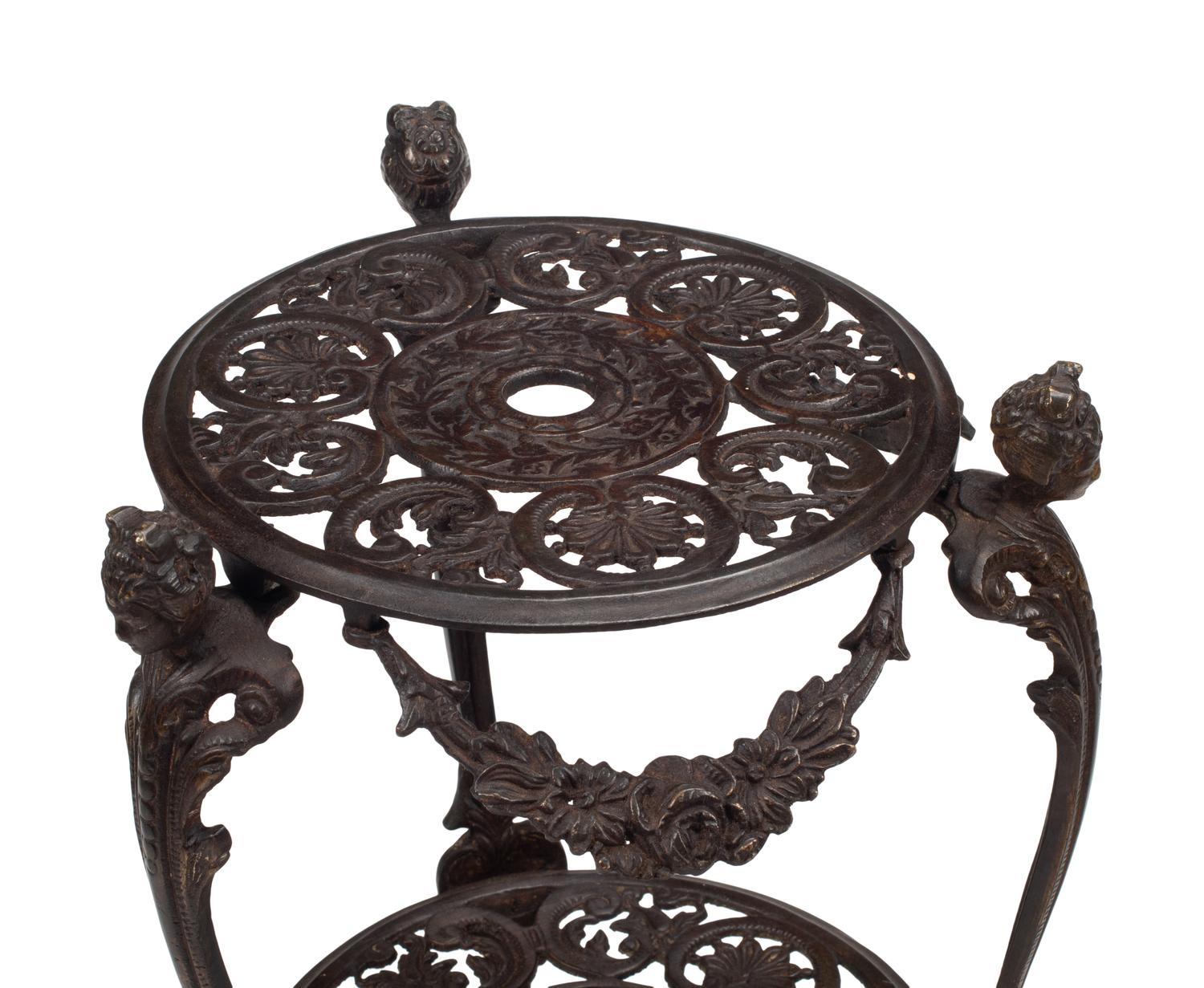 A Pair of Louis XV Style Bronze Three-Tier Figural Stands