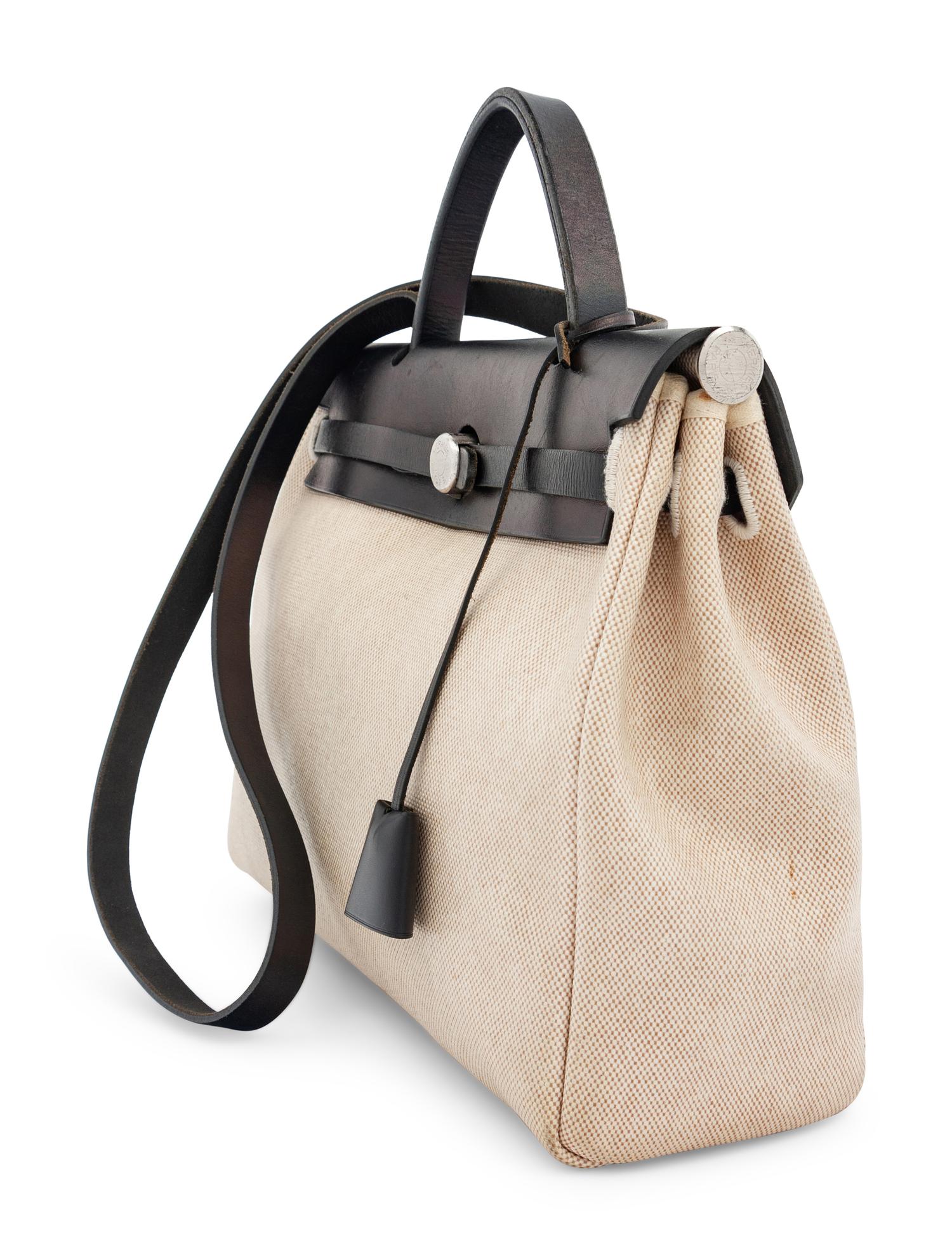 Hermès Leather and Canvas Herbag, 2000