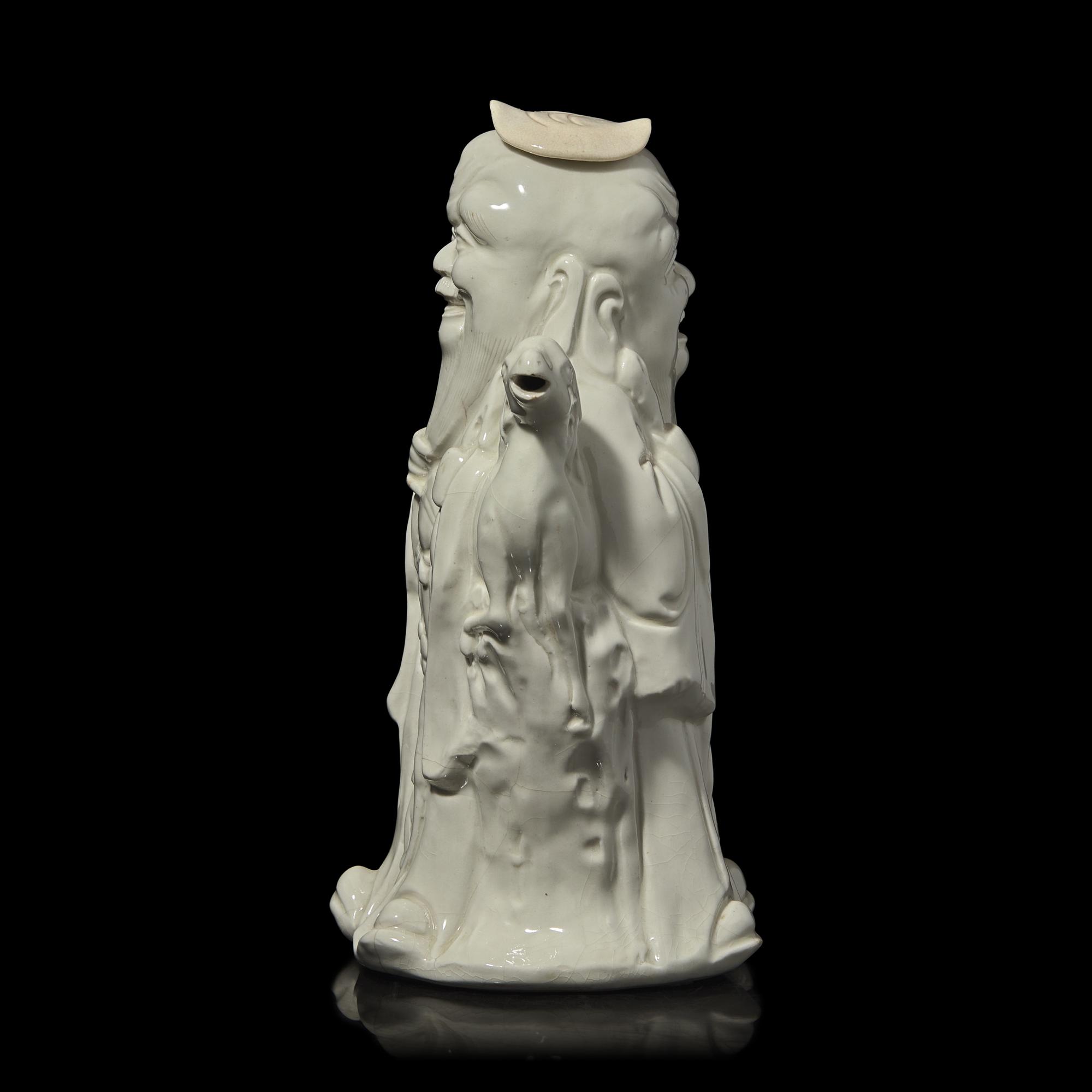 Eumorfopoulos Collection: A Molded "Soft Paste Porcelain" "Shoulao" Ewer, 18th Century 清中期 德化壽老執壺