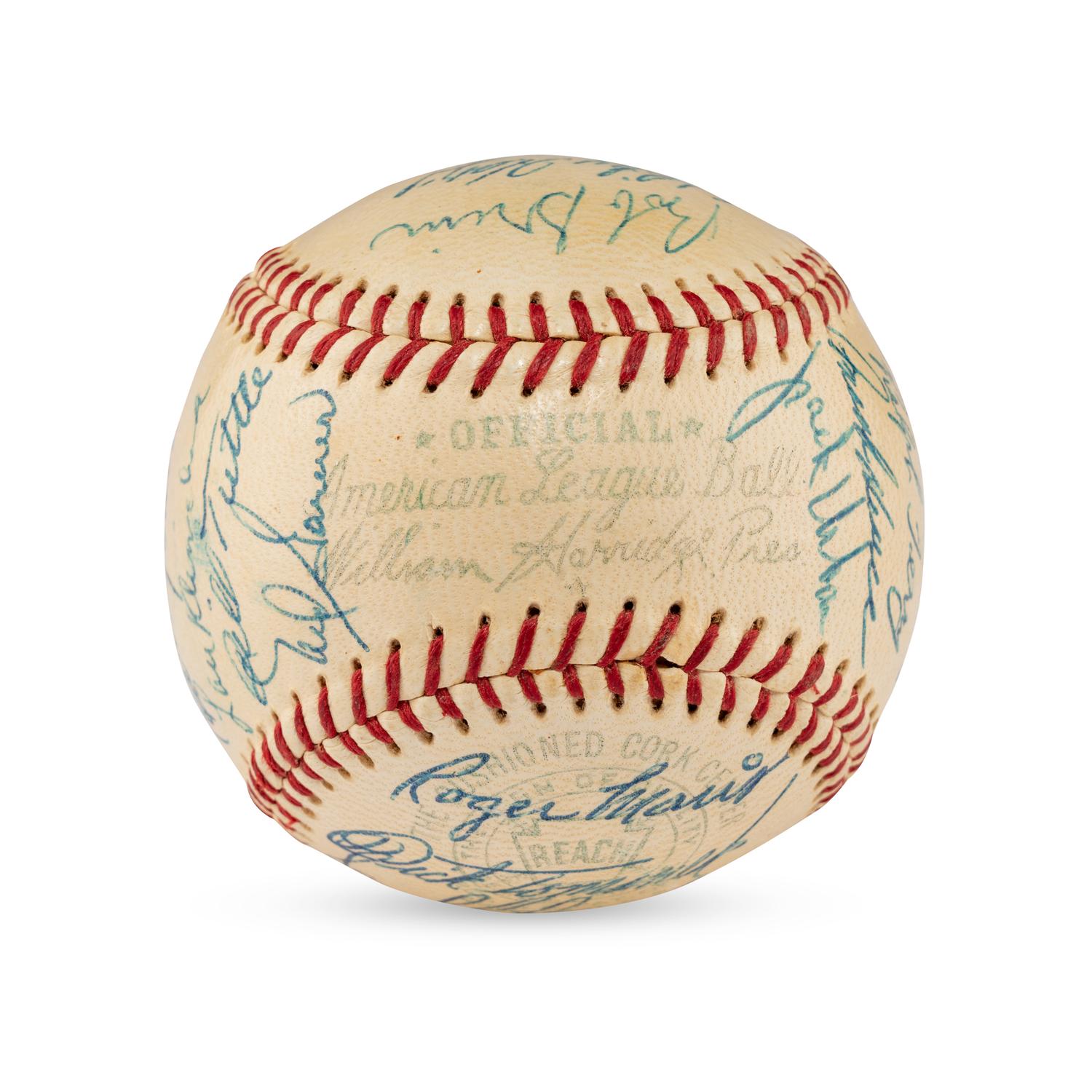 An Exceptional 1958 Kansas City Athletics Team Signed Autograph Baseball Featuring Rookie Era Roger Maris Signature (Beckett Authentication Services)