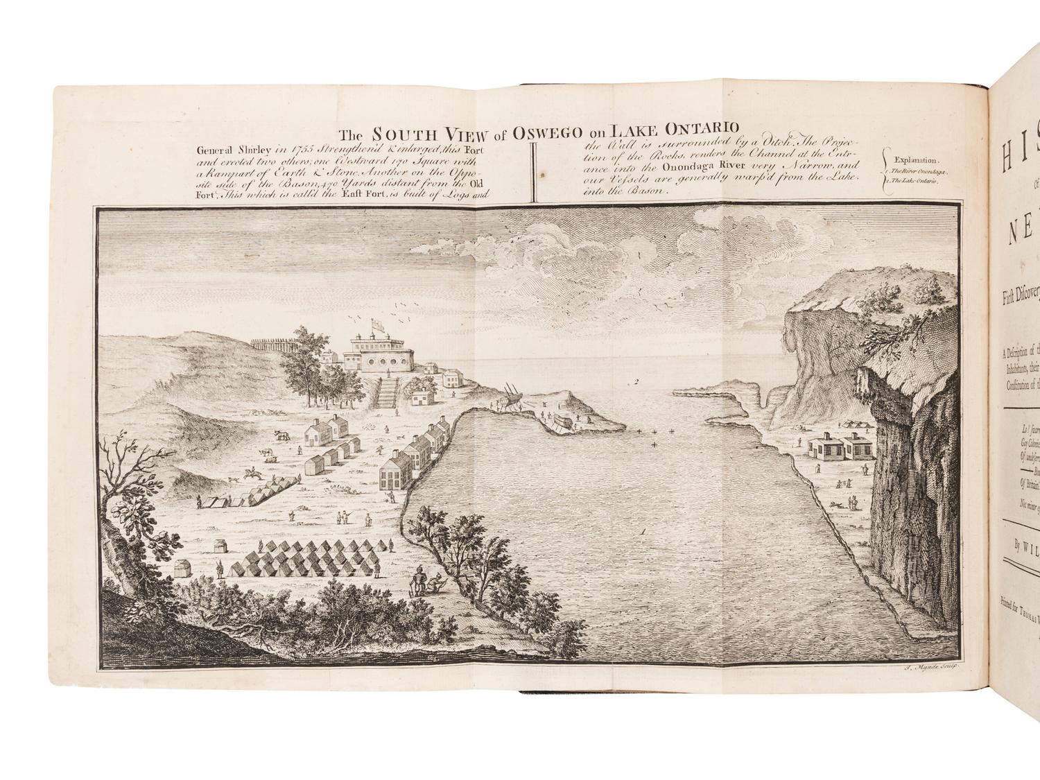SMITH, William (1728-1793). The History Of the Province of New-York, from the First Discovery to the Year M.DCC.XXXII. To which is annexed, A Description of the Country, with a short Account of the Inhabitants, their Trade, Religious and Political State, and the Constitution of the Courts of Justice of that Colony . London: printed for William Wilcox, 1757.