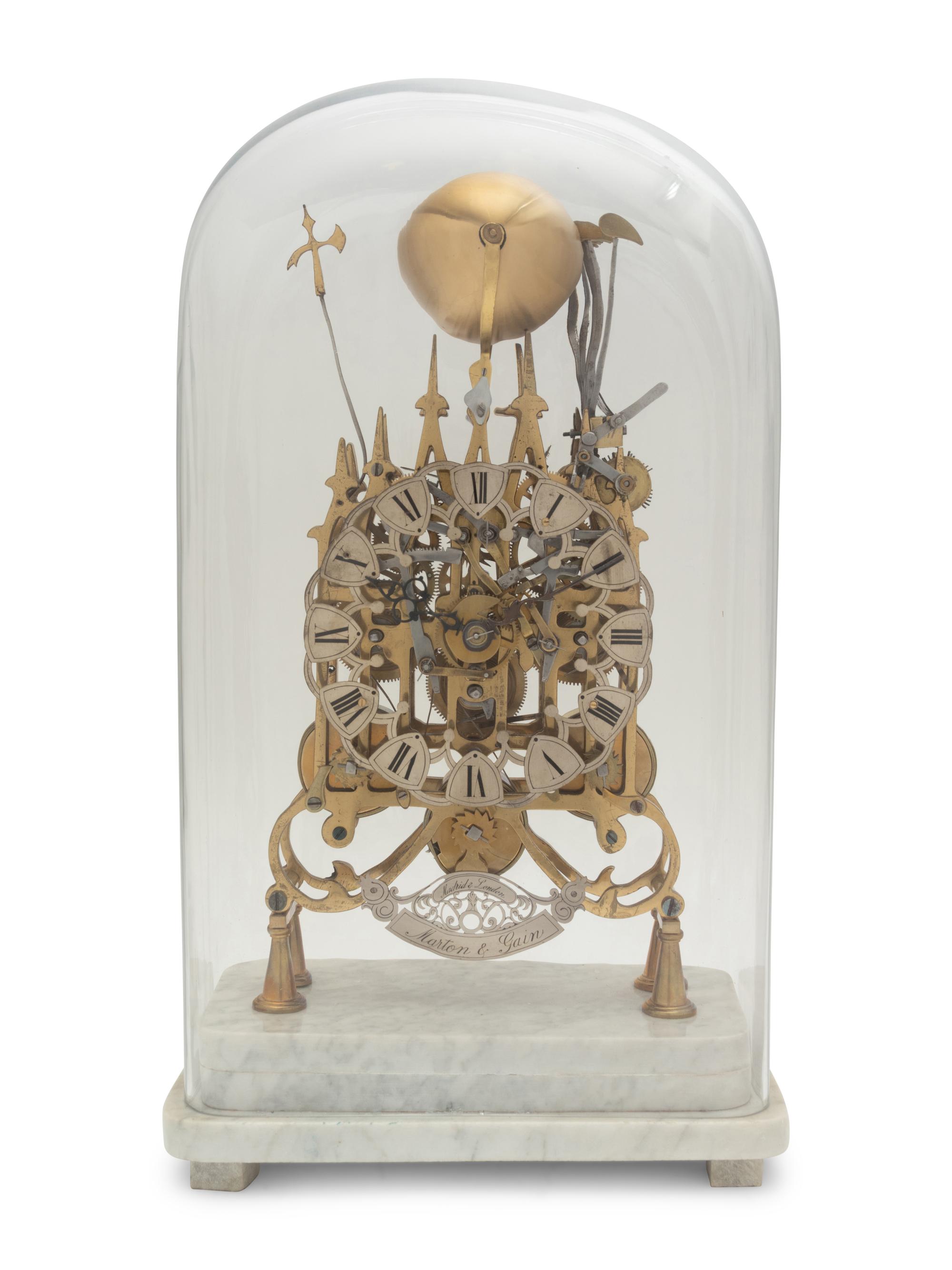 An English Brass Skeleton Clock