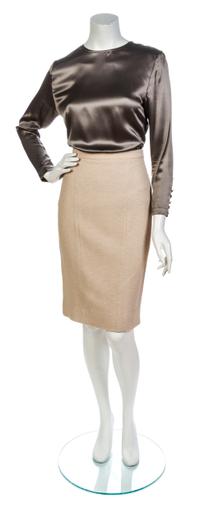 A Chanel Eggshell Boucle Wool Skirt Suit,