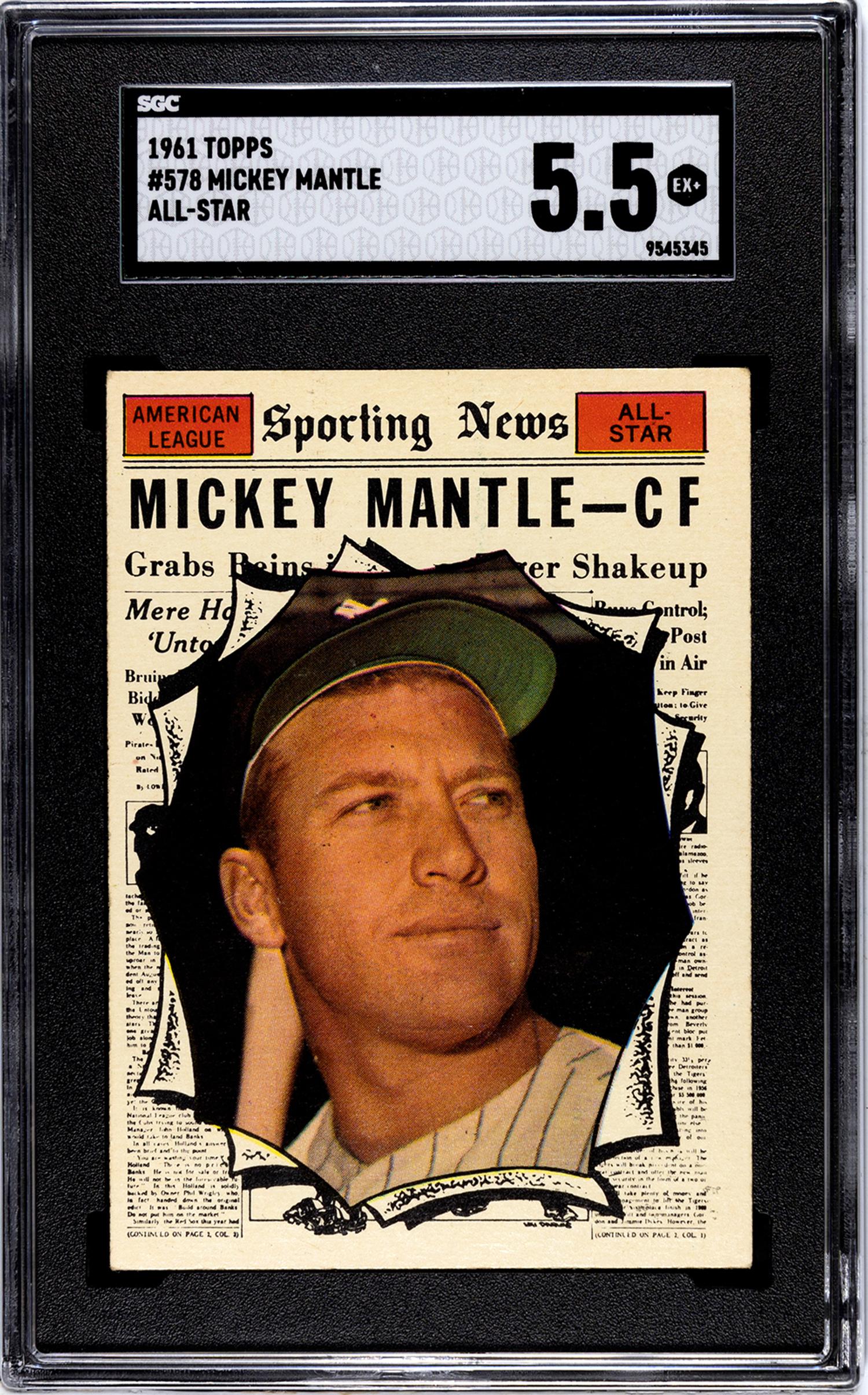 A Complete Set Of 1961 Topps Baseball Cards (587/587) including SGC Graded Mickey Mantle Cards
