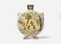 A Wedgwood Majolica Pilgrim Flask Vase, UK, 1877