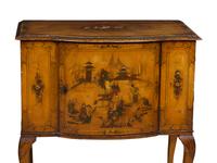 A Pair of Georgian Style Ochre Japanned Bedside Cabinets