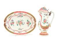 A Chinese Export Famille Rose Porcelain Pitcher and Basin