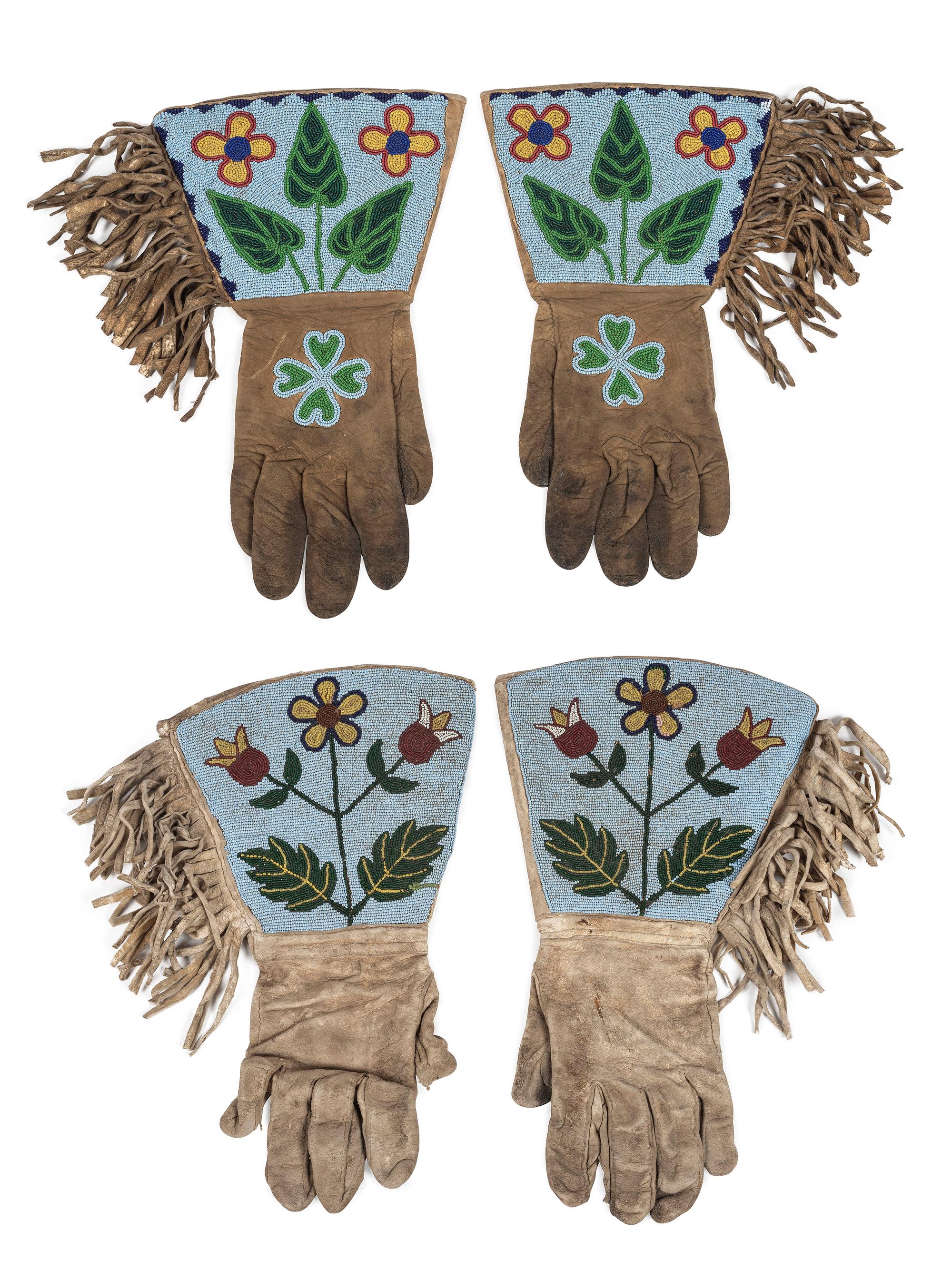 Plateau Beaded Hide Gauntlets