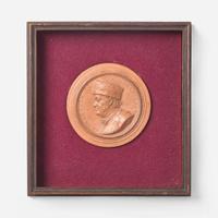 Jean-Baptiste Nini (Italian, 1717-1786) A Terracotta Portrait Medallion of Benjamin Franklin (1706-1790), France, dated "1777"