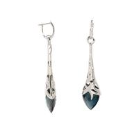 STEPHEN WEBSTER, WHITE GOLD, BLUE TOPAZ, AND DIAMOND 'THORN' EARRINGS