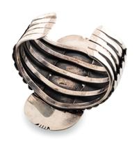 Large Navajo Silver and Turquoise Cuff Bracelets