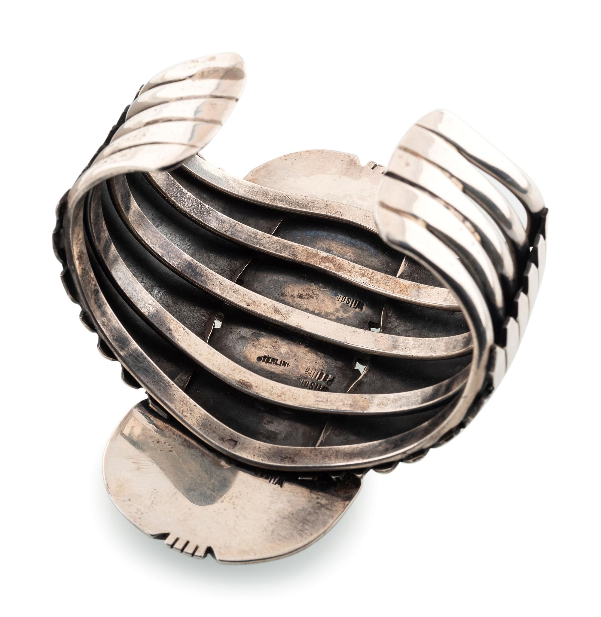 Large Navajo Silver and Turquoise Cuff Bracelets