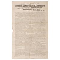 Leasing Abandoned Plantations , Civil War Broadside, 1864