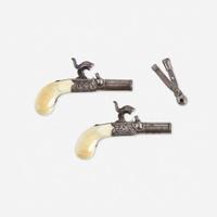 A Miniature Pair of Percussion Coat Pistols* probably French, circa 1840