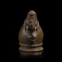 An Indian Bronze Nandi-Form Palanquin Finial, 19th/Early 20th century — 十九-二十世紀初 印度銅鑄神牛南迪轎頂飾