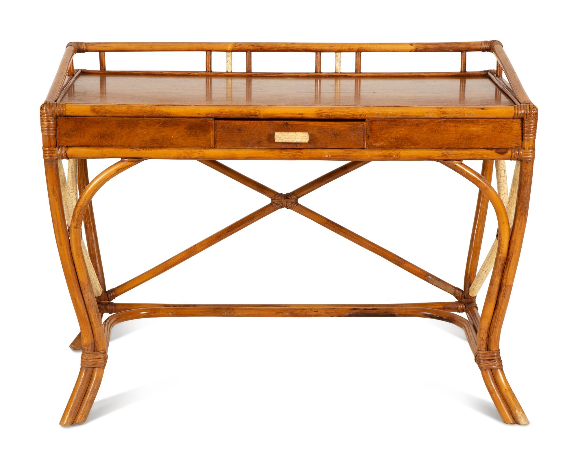 A Bamboo Desk and Matching Chair — 20th Century