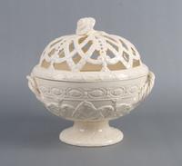 An English Creamware Bowl and Cover, Wedgwood, Height approximately 12 inches.