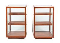 A Pair of Glass Display Cases Height 38 1/2 x width 23 3/4 x depth 23 3/4 inches. — MID 20TH CENTURY