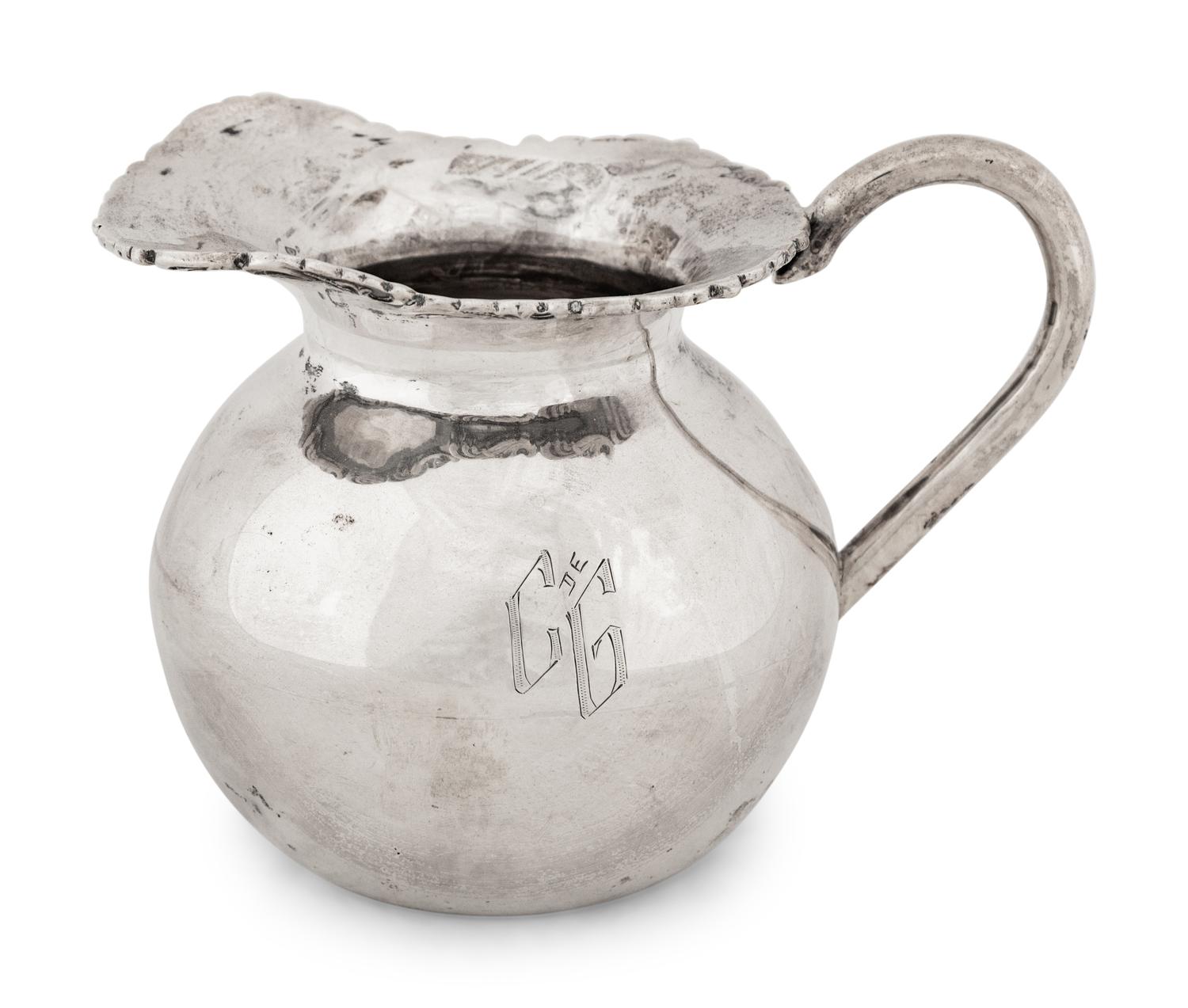 A Swiss Silver Bottle Cooler and a Small South American Ewer