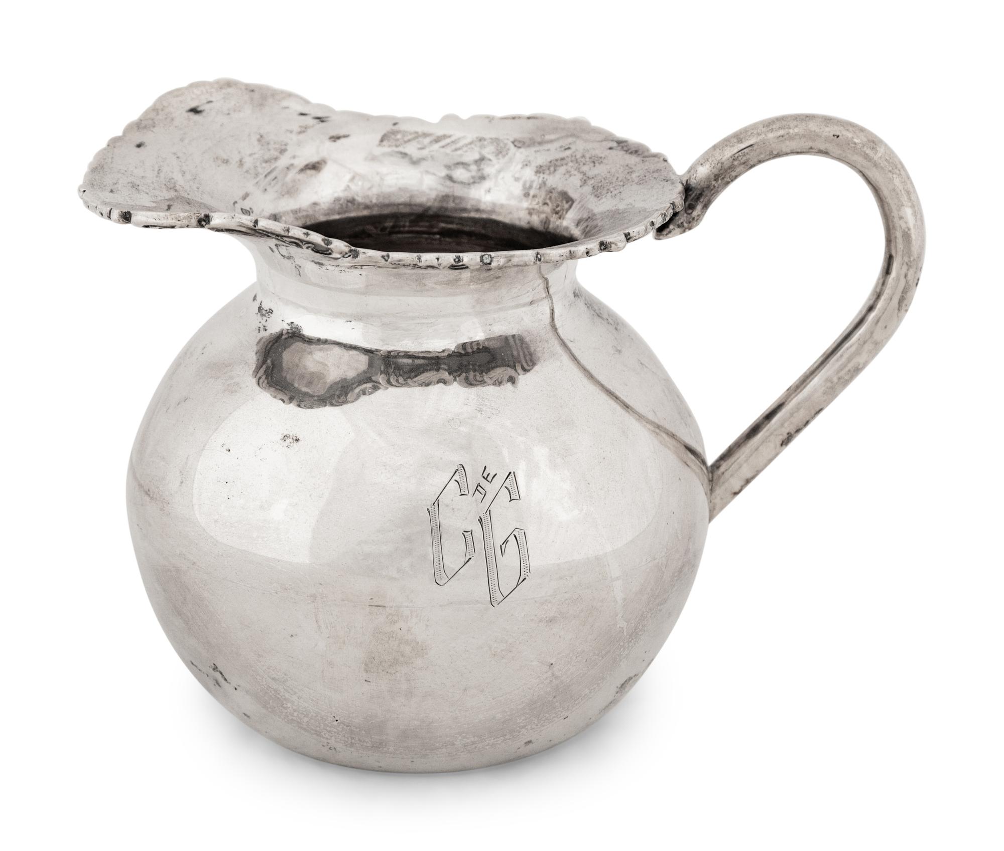 A Swiss Silver Bottle Cooler and a Small South American Ewer