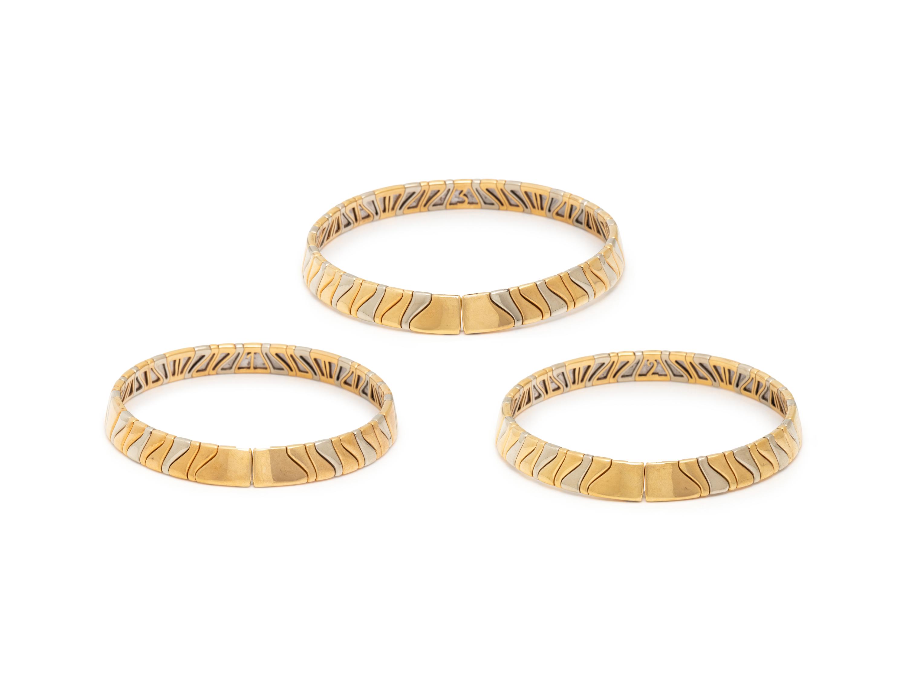 MARINA B, COLLECTION OF BICOLOR GOLD 'KAR' CHOKER NECKLACES