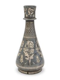 A Persian Silver Inlaid Vase
