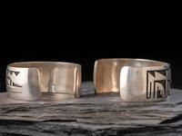 Silver Overlay Cuff Bracelets
