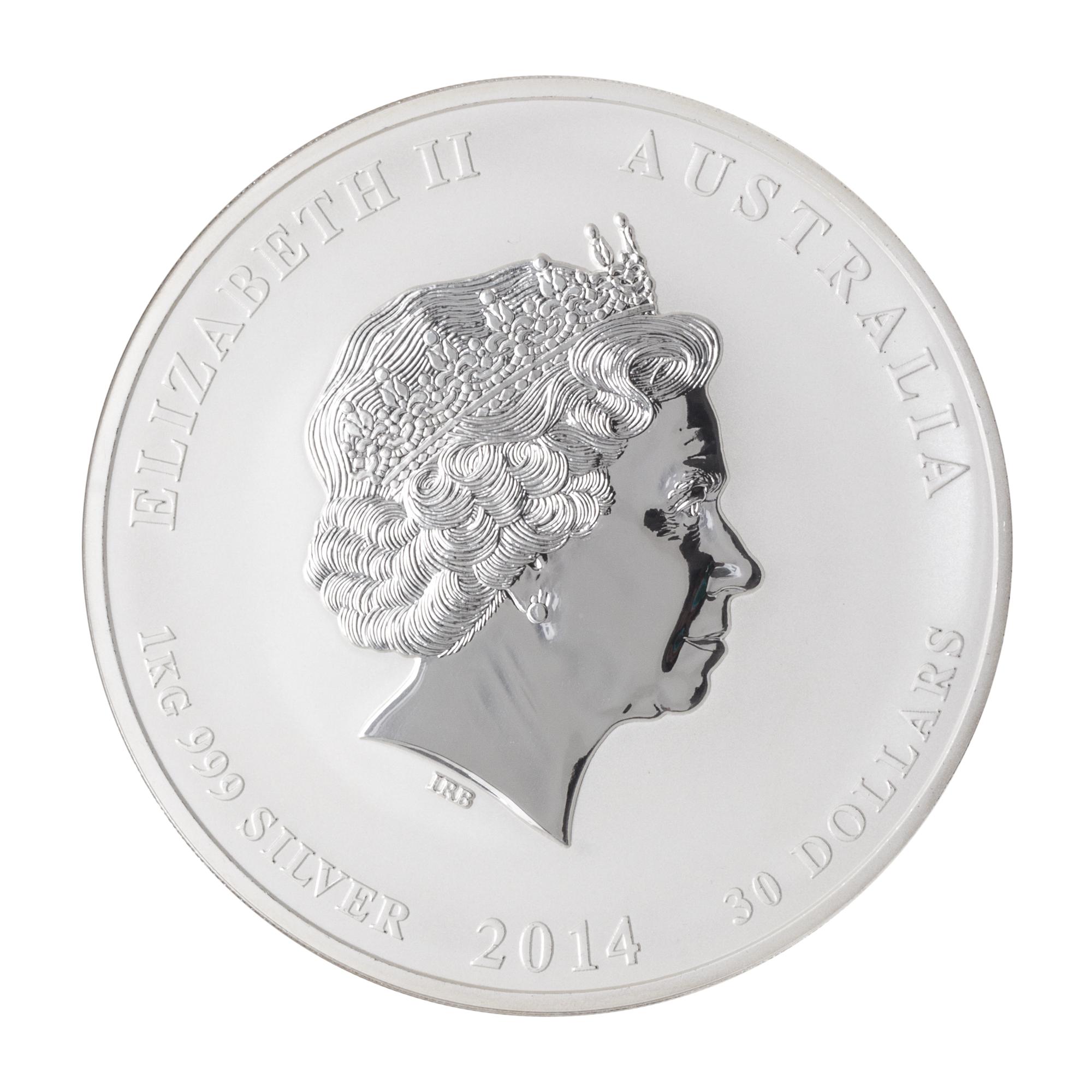 An Australia 2014-P Year of the Horse $30 Colorized and Gemstone-Inset 1 Kilo Silver First Strike Specimen