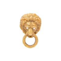 VAN CLEEF & ARPELS, YELLOW GOLD AND DIAMOND LION DOOR KNOCKER BROOCH