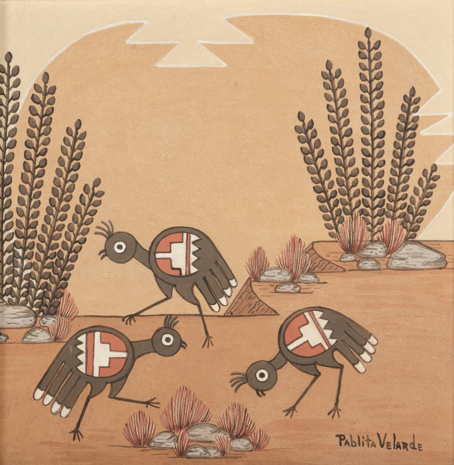 Pablita Velarde Largest 10 x 10 inches — (American, 1918-2006)