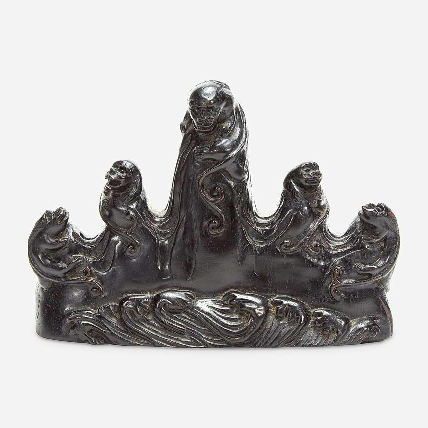 A Chinese carved hardwood brushrest probably 17th/18th Century