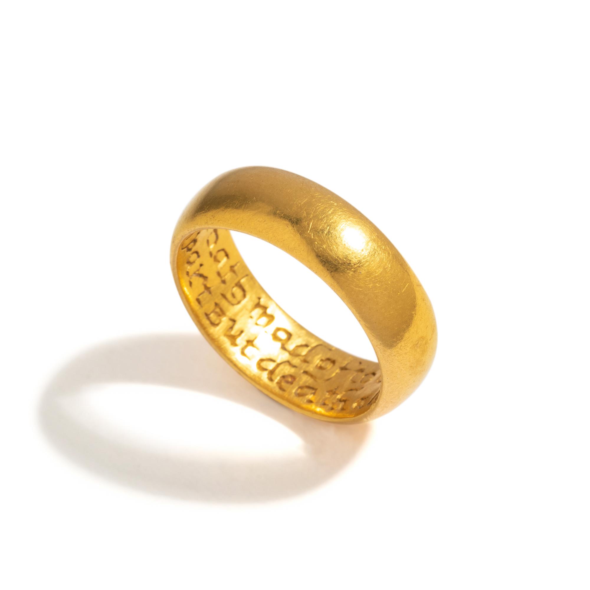 An English Gold Posy Ring with Inscription