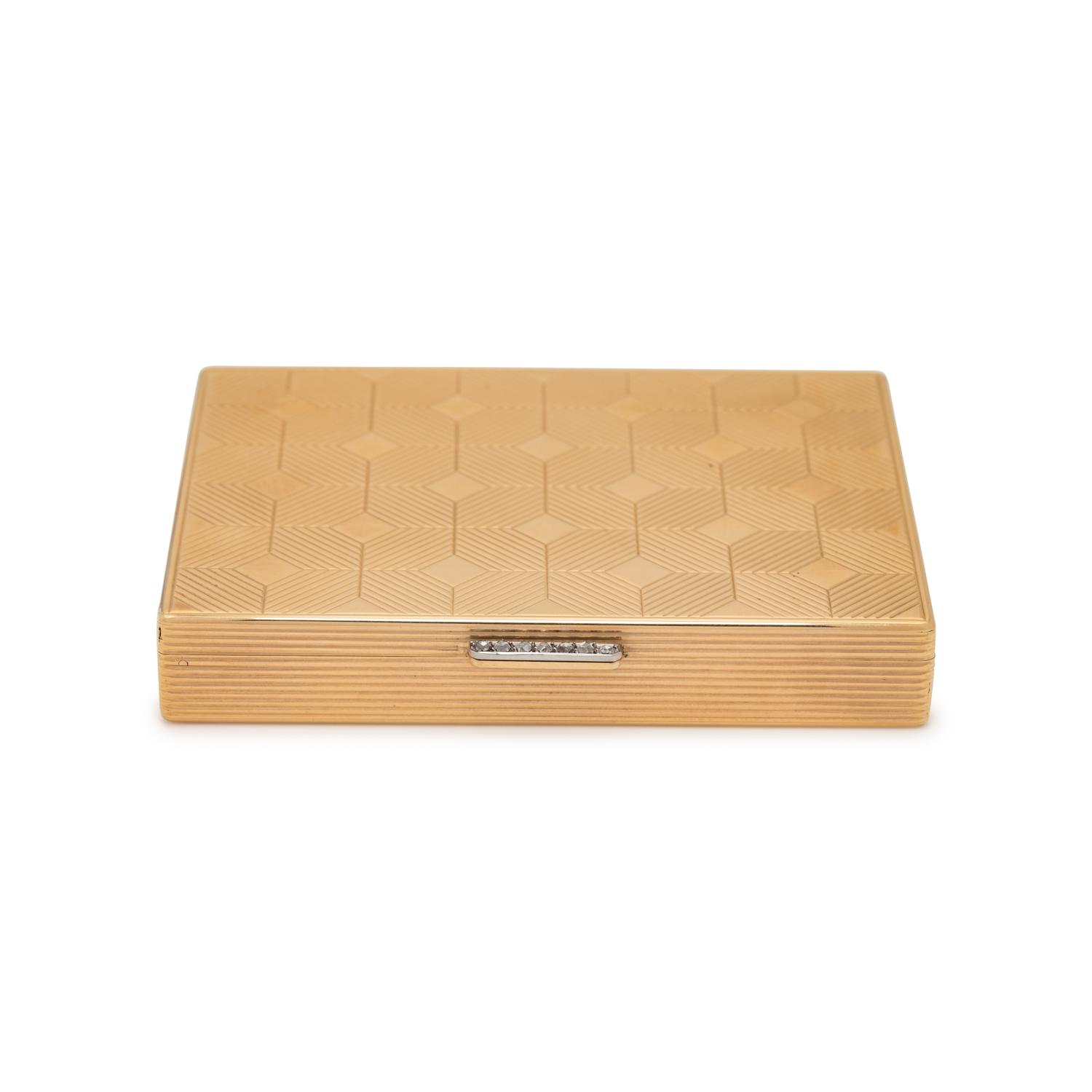 CARTIER, RETRO, YELLOW GOLD COMPACT